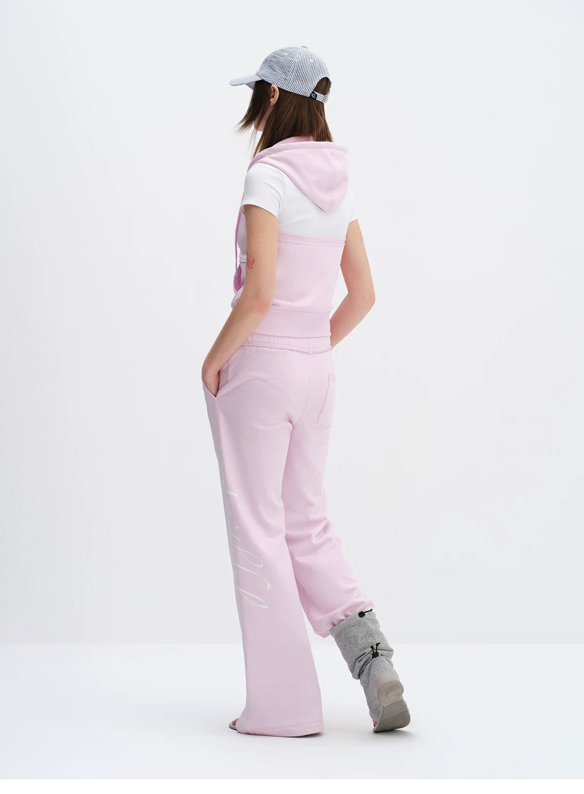 Rebel Script Print Relaxed Flared Sweatpants