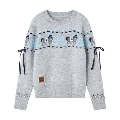Playful Carousel Jacquard Knit Sweater