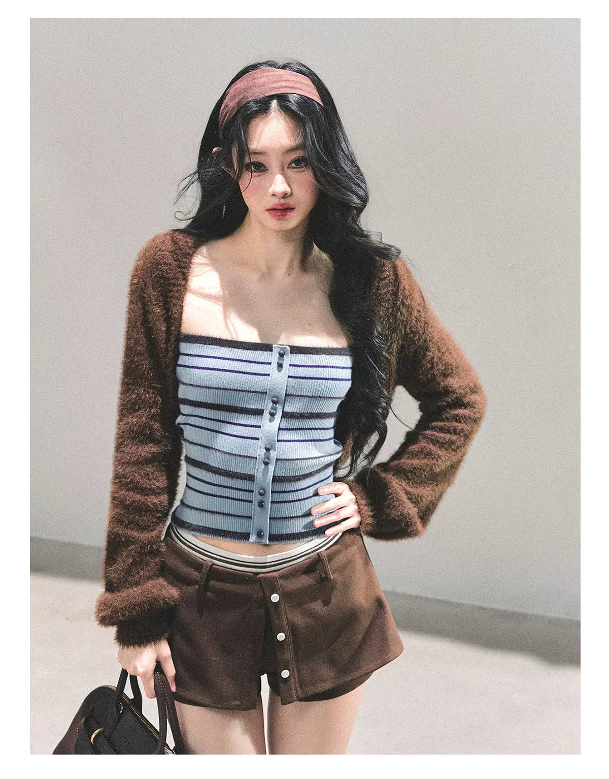 French Cropped Knit Cardigan