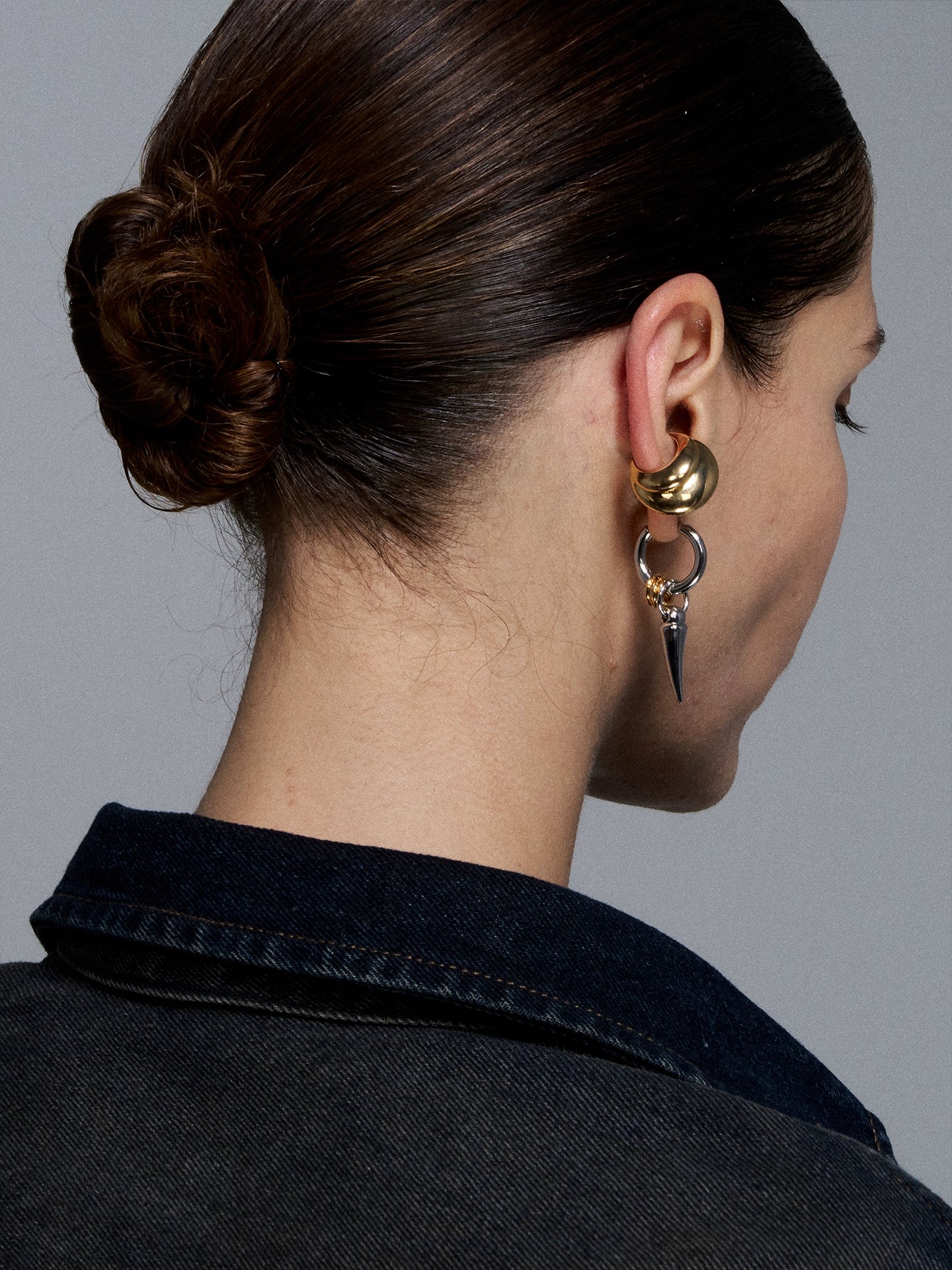 Reshaped Romance Metal Tooth Bone Earrings