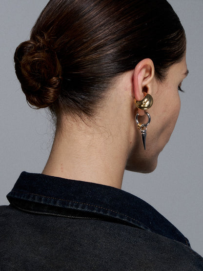 Reshaped Romance Metal Tooth Bone Earrings