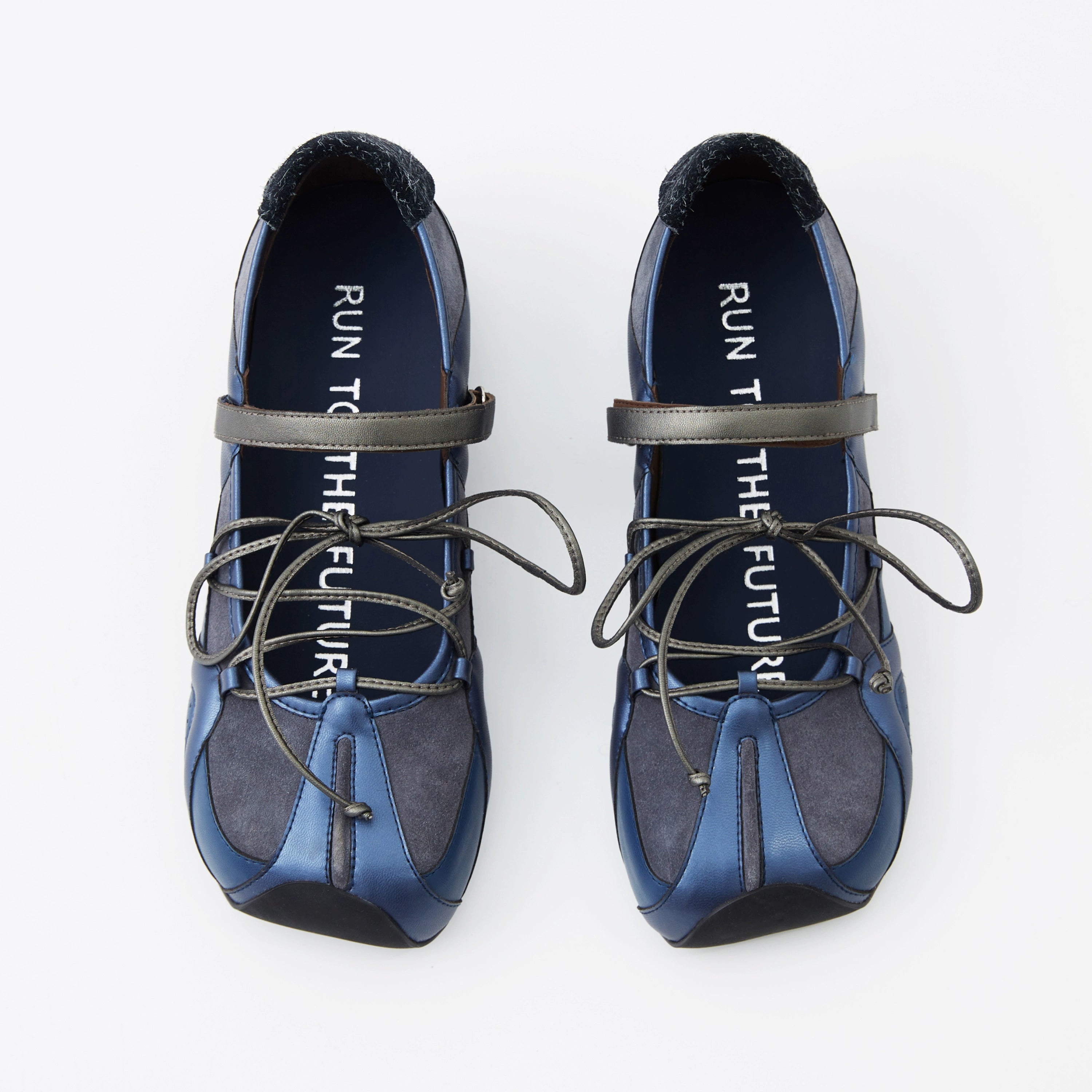 Embroidered Leather Mary Jane Ballet Flats