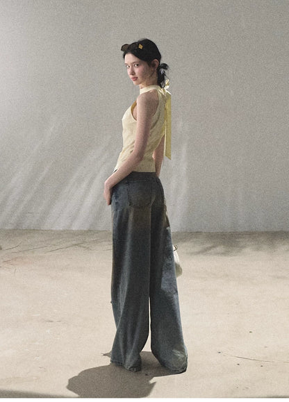 Afterglow waist-cinching Halter Camisole