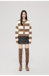 (Final Sale) Black & Brown Striped Cardigan - CHINASQUAD