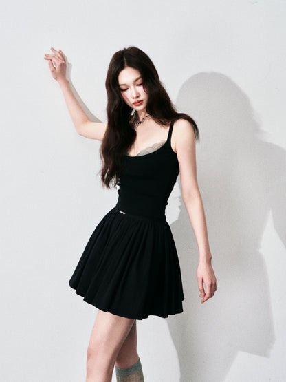 Contrast Lace Trim Slim-Fit Camisole