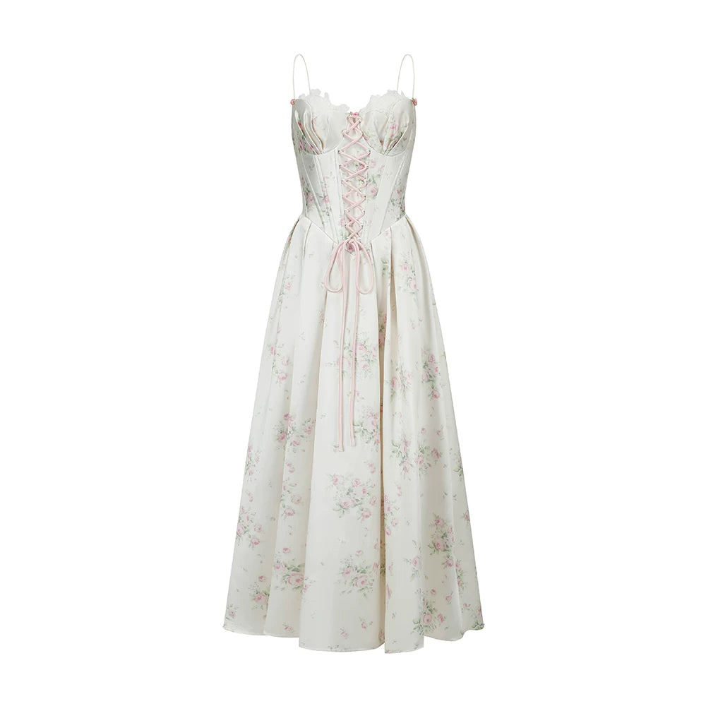 French Vintage Court-Style Satin Slip Gown