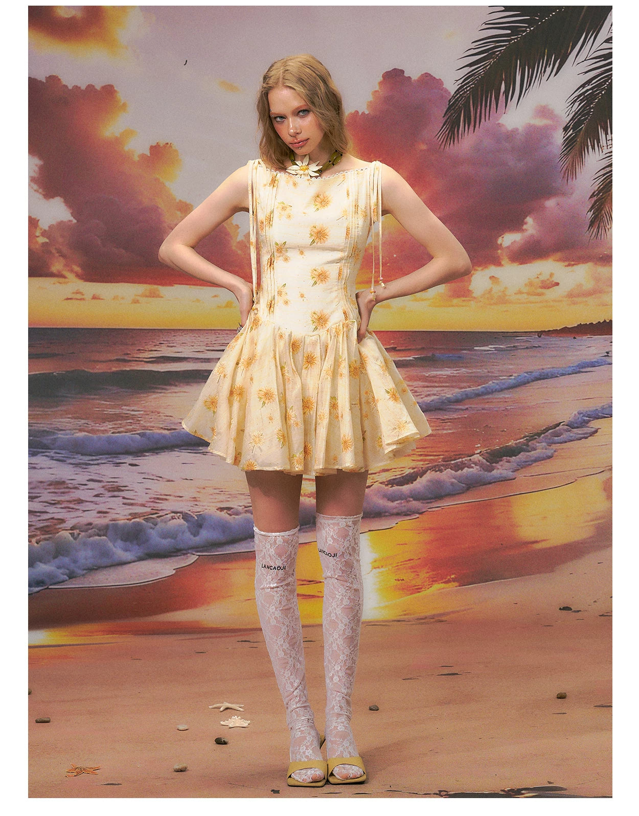 Floral One-Shoulder A-Line Mini Dress