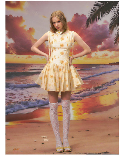 Floral One-Shoulder A-Line Mini Dress