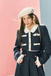 Doll collar college Jacket & Long Skirt Set - CHINASQUAD