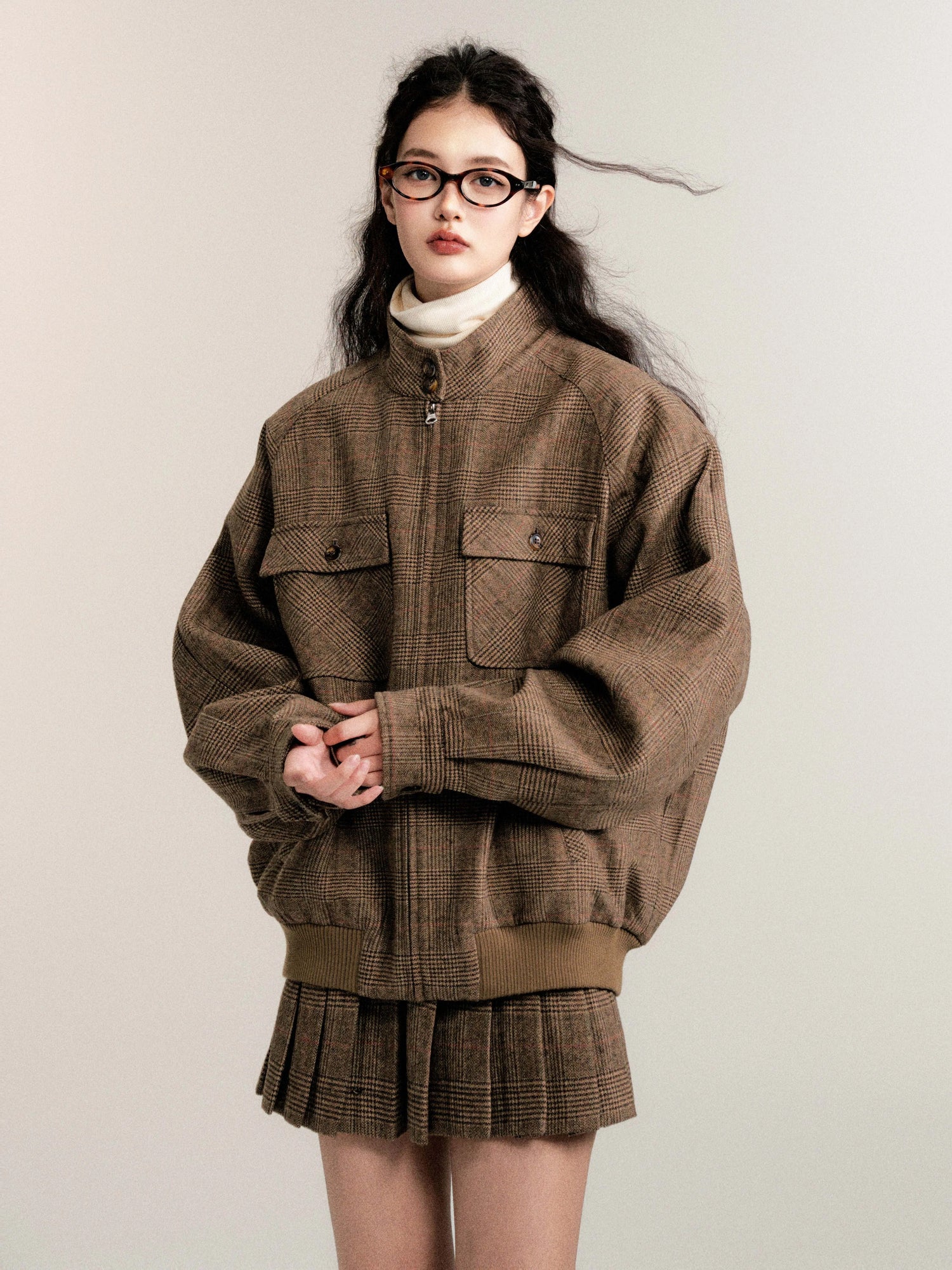 Vintage Collegiate Wool Jacket &amp; Mini Skirt Set