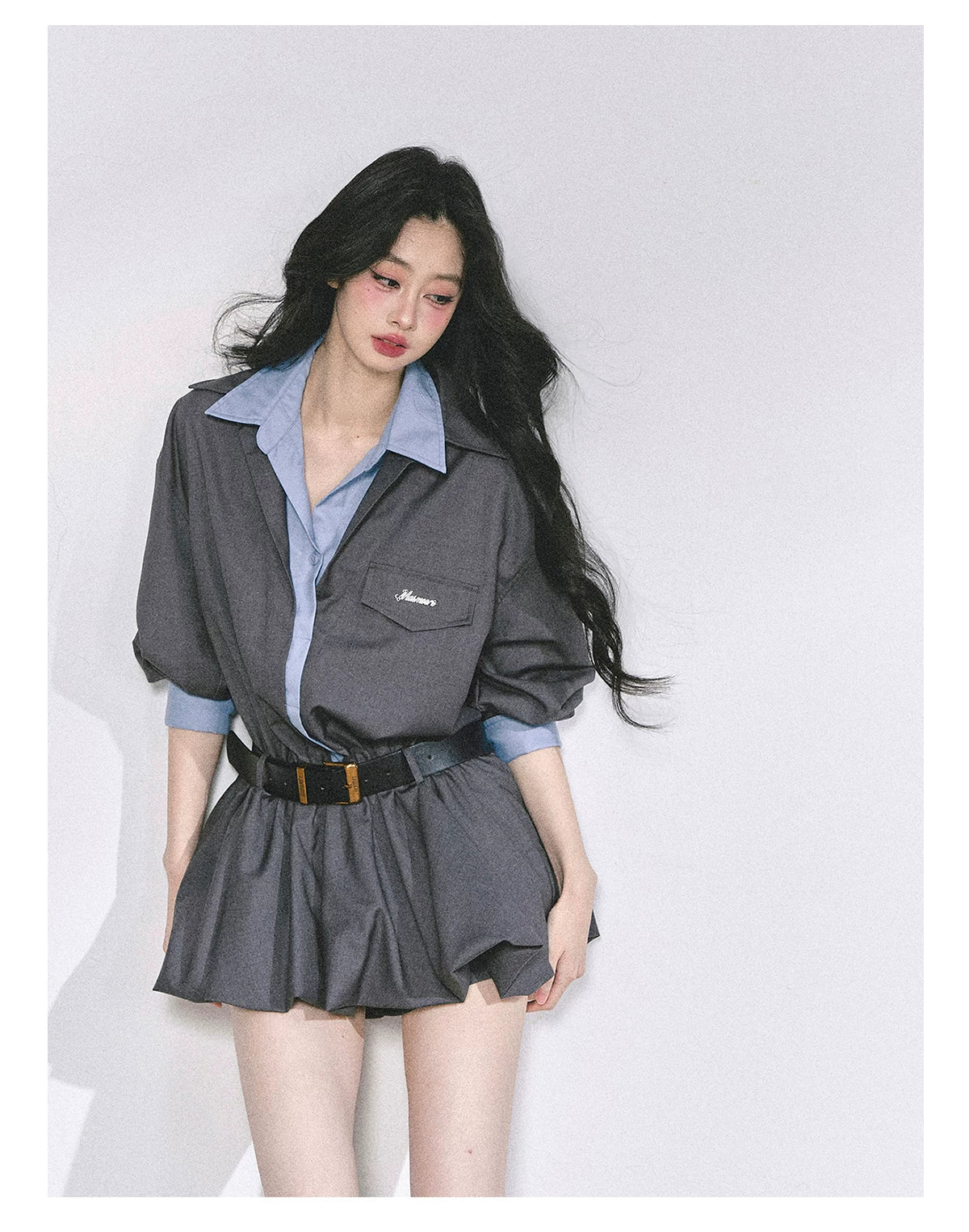 Hepburn-Style Bubble Hem Mini Dress