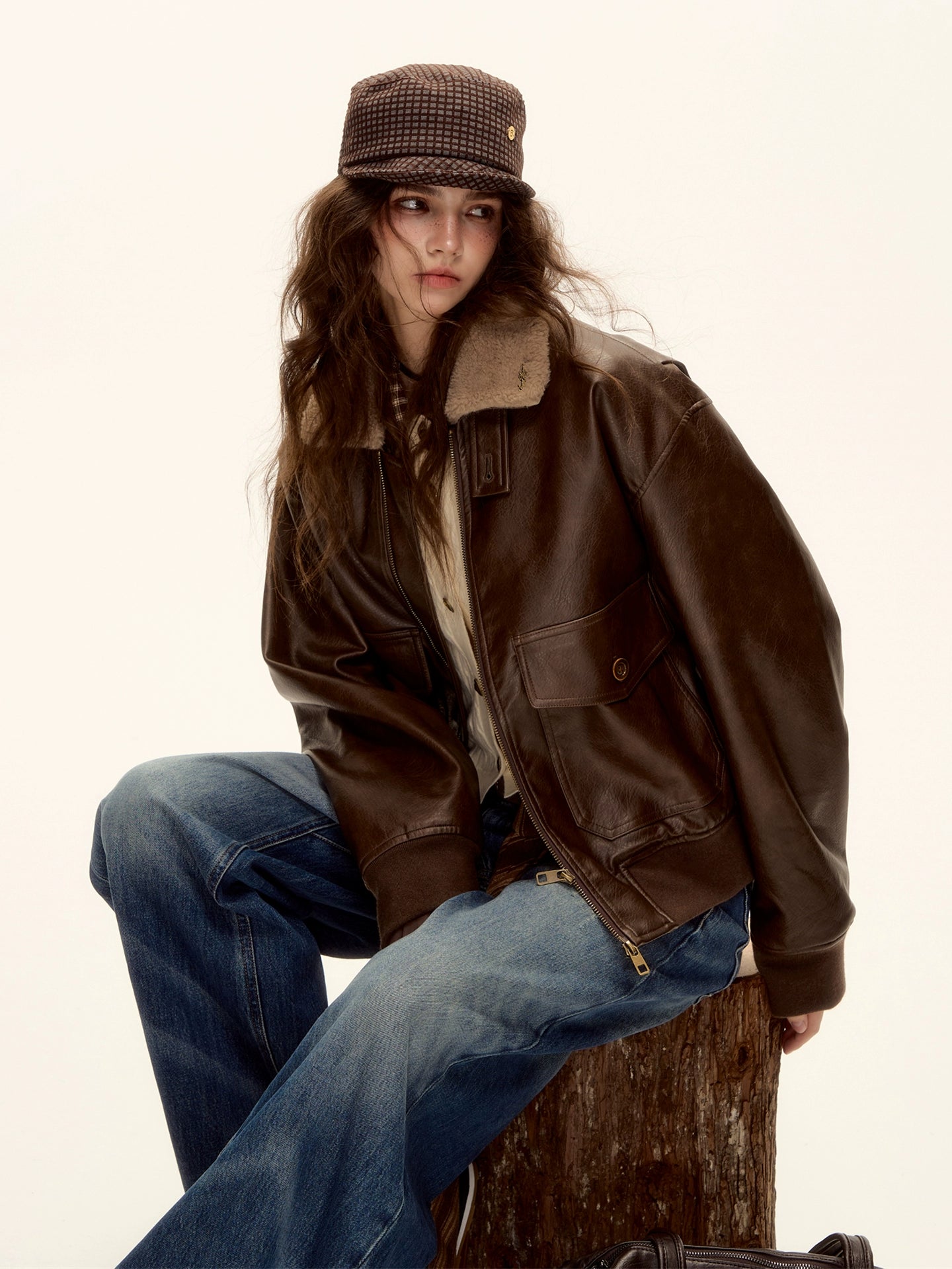 Faux Leather Padded Jacket