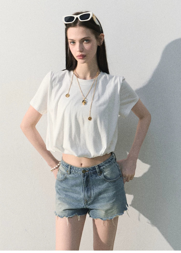 Faded Trace Vintage Distressed Denim Shorts