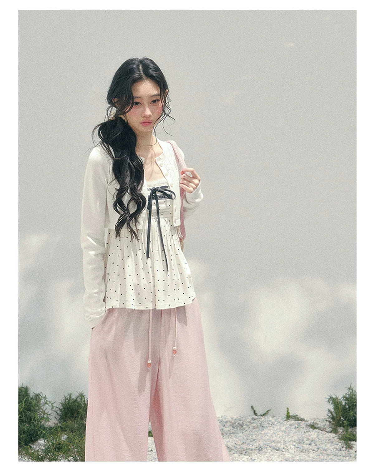 Polka Dot Brandy Lace Two-Piece Top Set