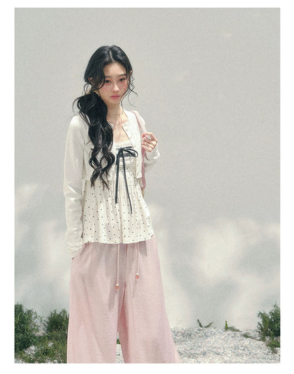 Polka Dot Brandy Lace Two-Piece Top Set