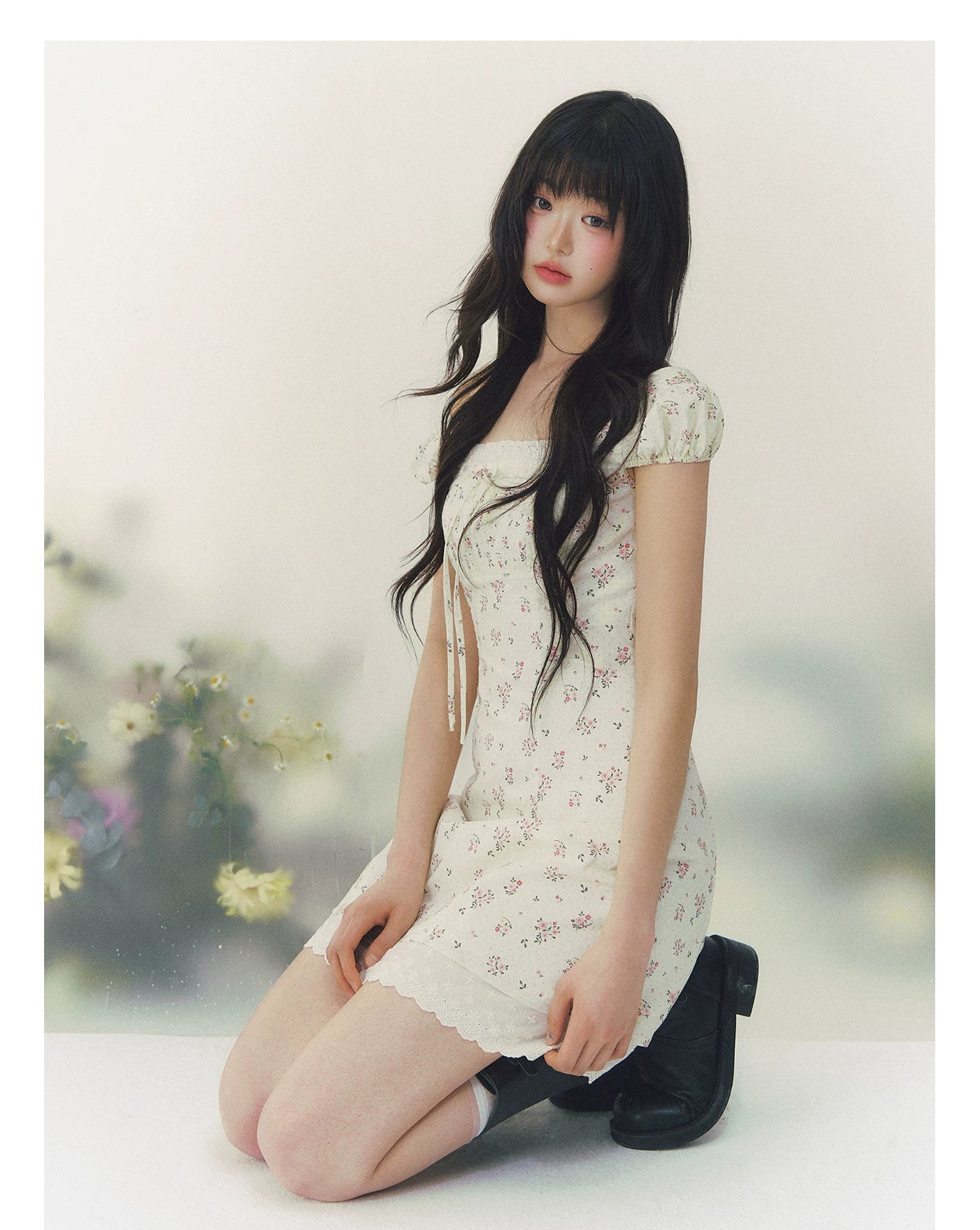 Summer Tale Floral Polka Dot A-Line Dress