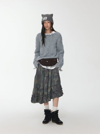 Wool-Blend Textured Oversize Sweater