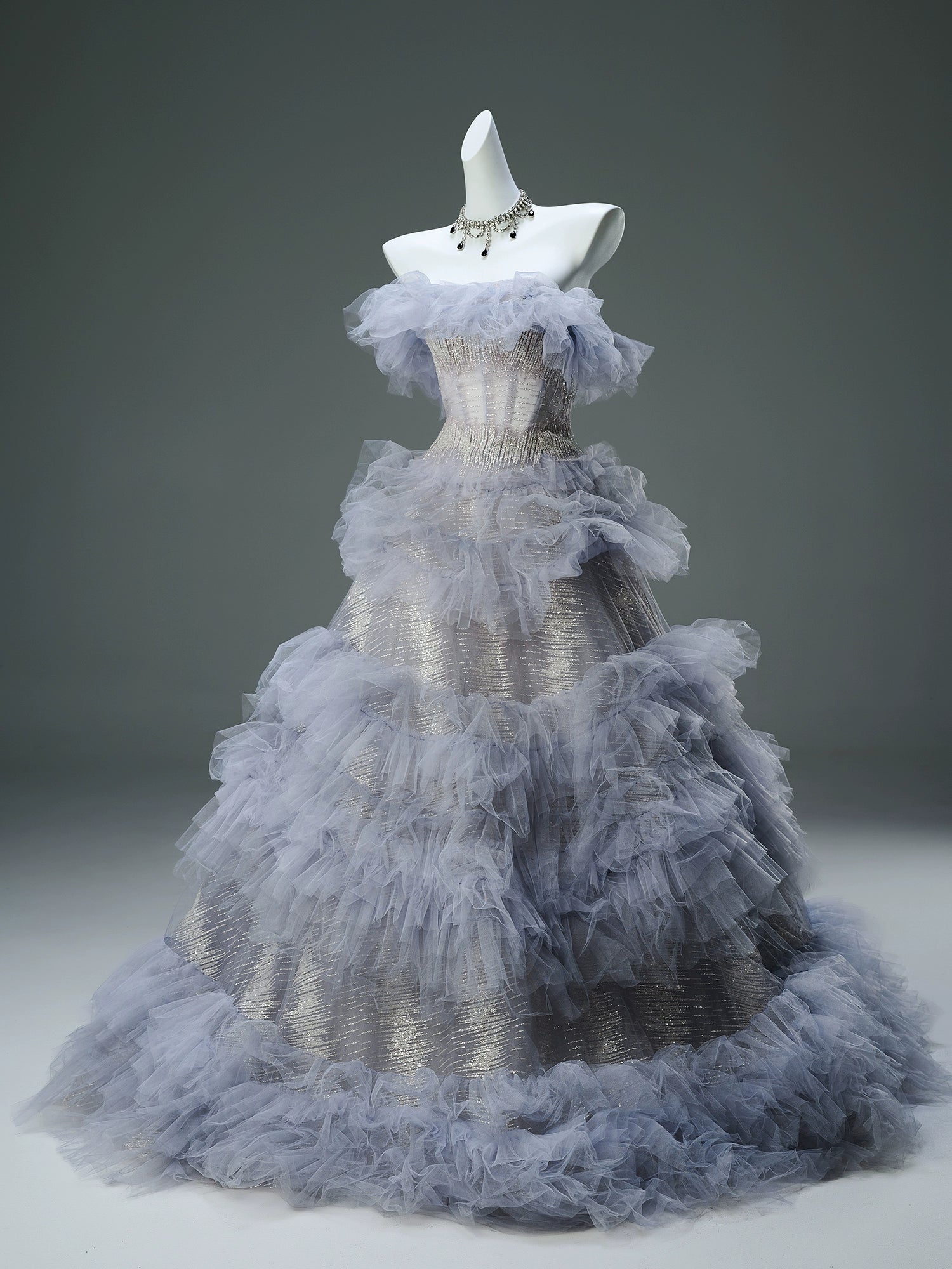 Bolli Tulle Ball Gown with Metallic Shimmer