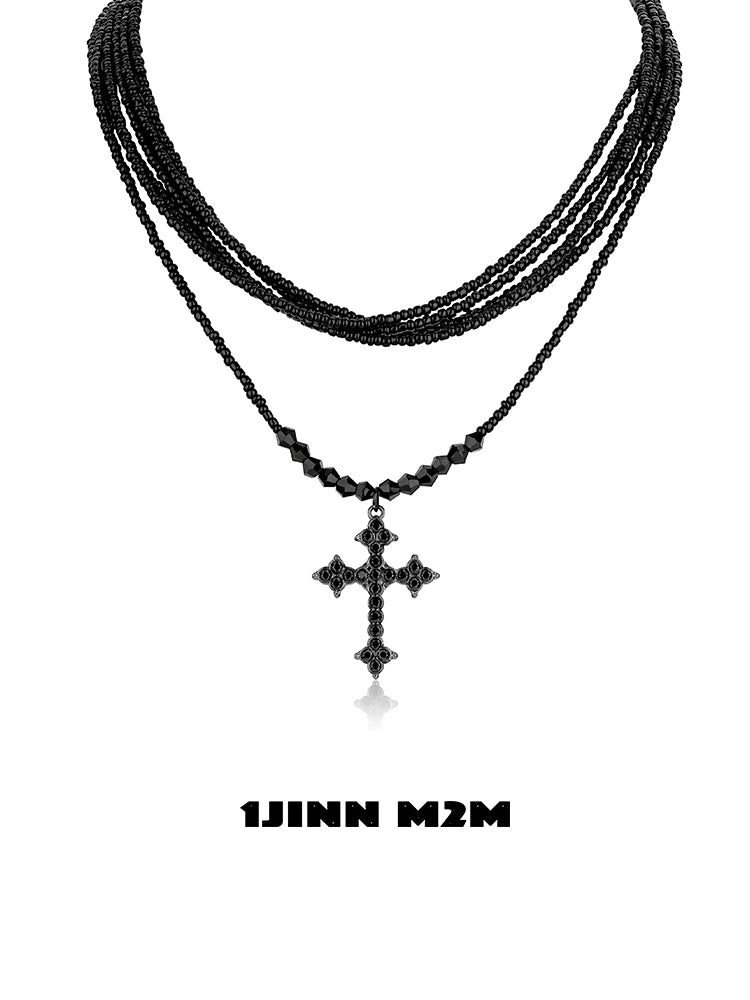 Retro Cross Combination Beaded Necklace - CHINASQUAD
