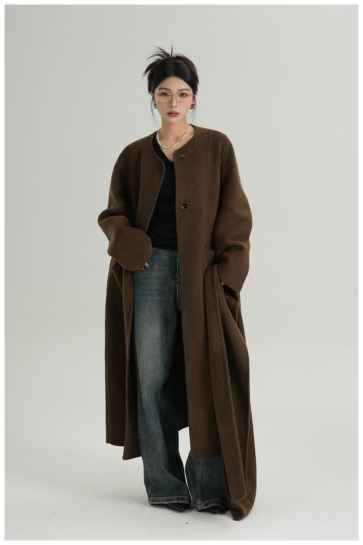 Oversized Double-Faced Wool Long Coat