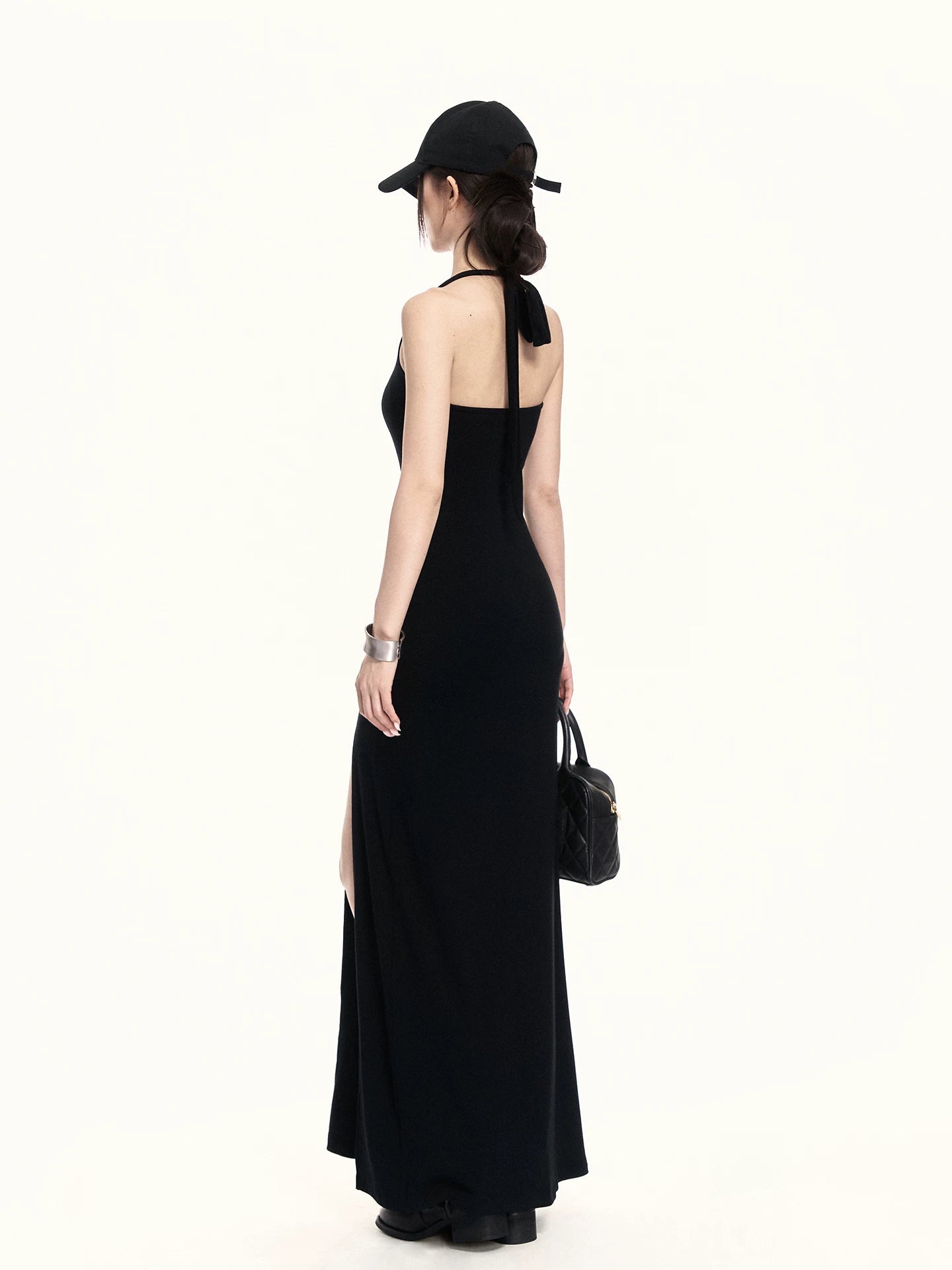 Elegant Halter-Neck Backless Slim-Fit Maxi Dress