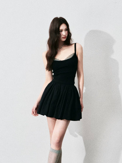 Contrast Lace Trim Slim-Fit Camisole