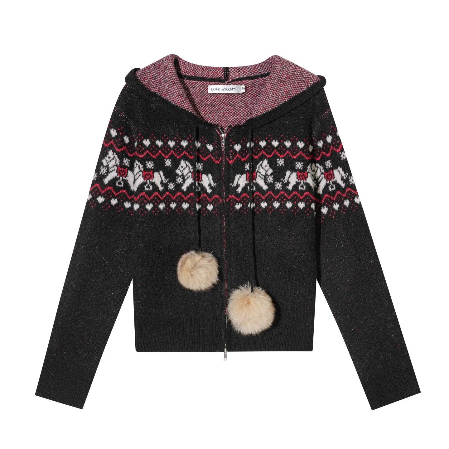 Hooded Knit Cardigan &amp;  Mini Skirt Two-Piece Set