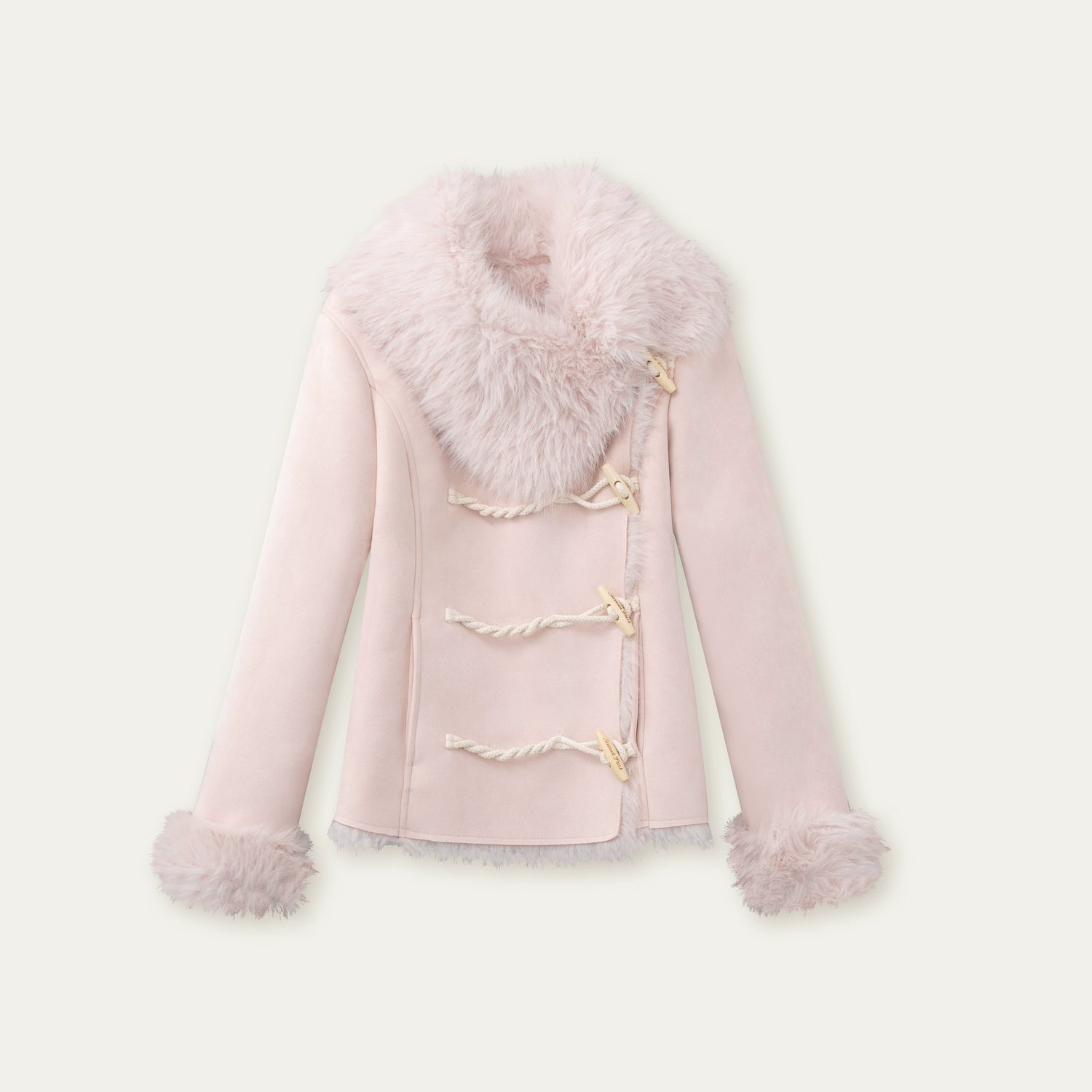 Vintage Suede Faux Fur Toggle Coat