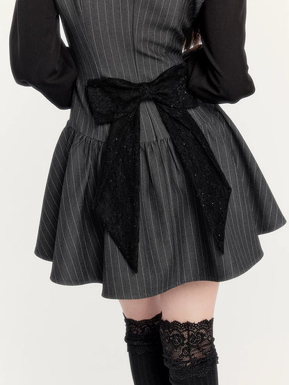 Stripe Tailored Two-Piece Dress Set