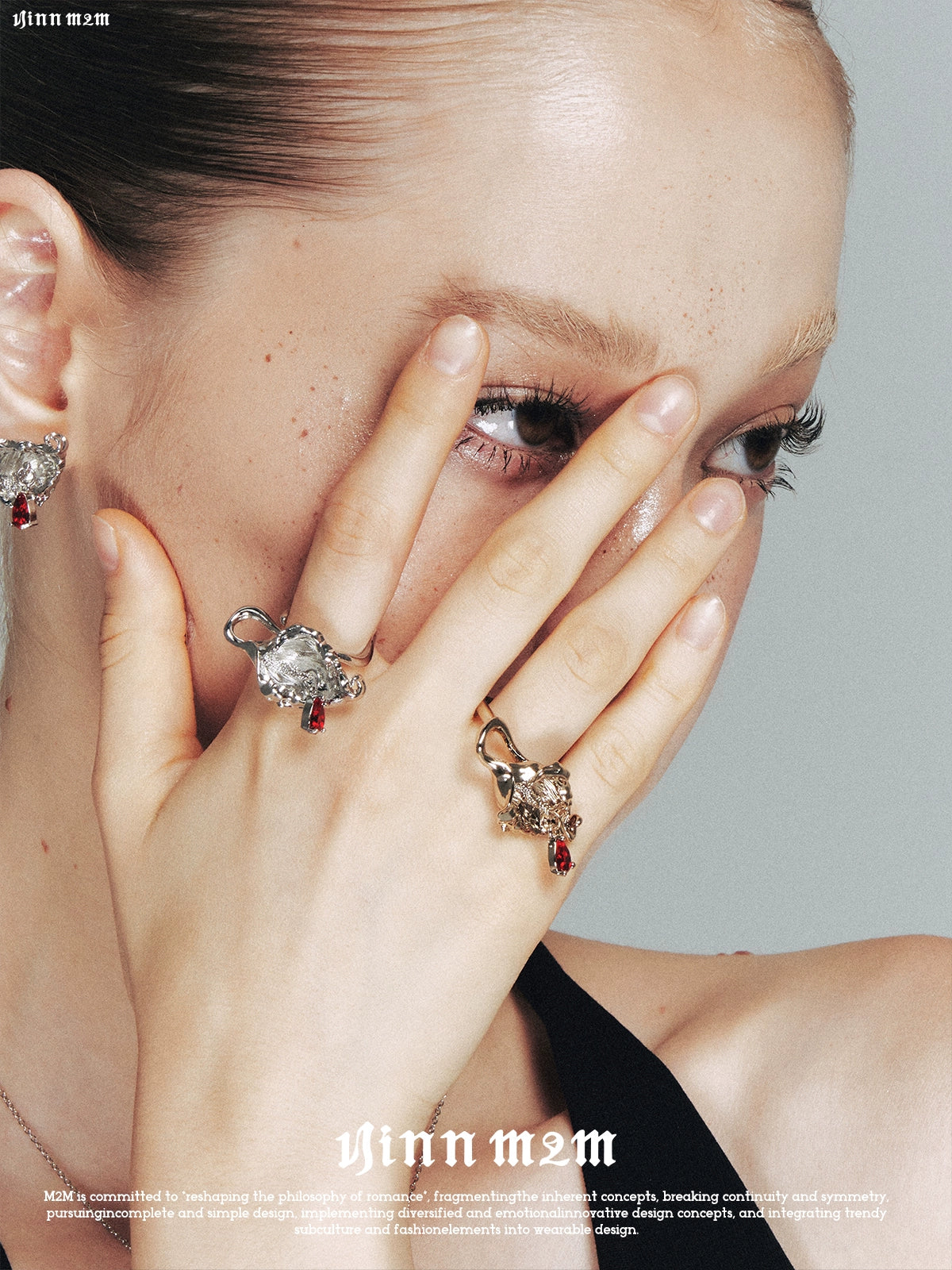 Vintage Floral Teardrop Crystal Stud Earrings