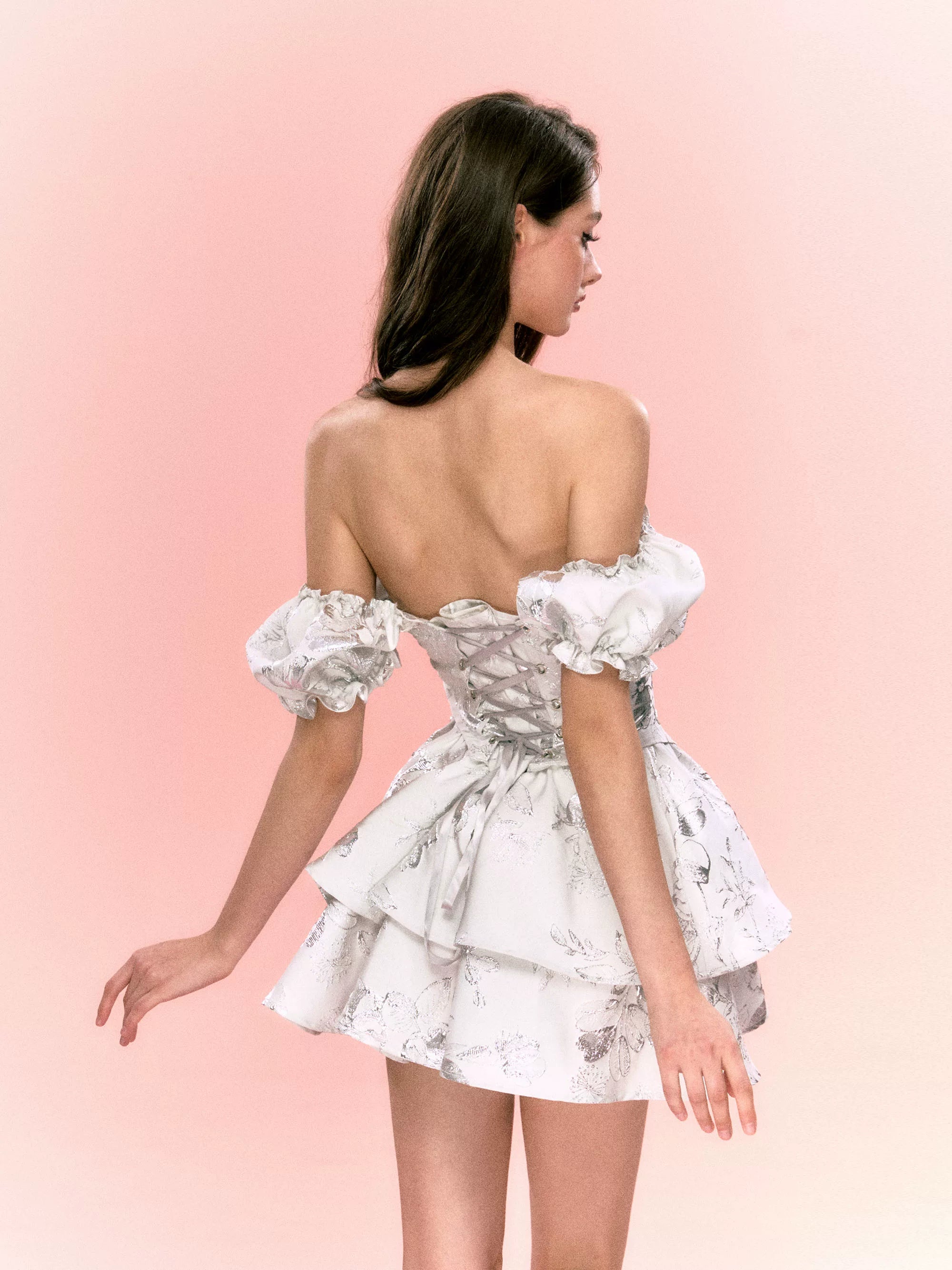 Off-Shoulder Bandeau Fit-and-Flare Dress