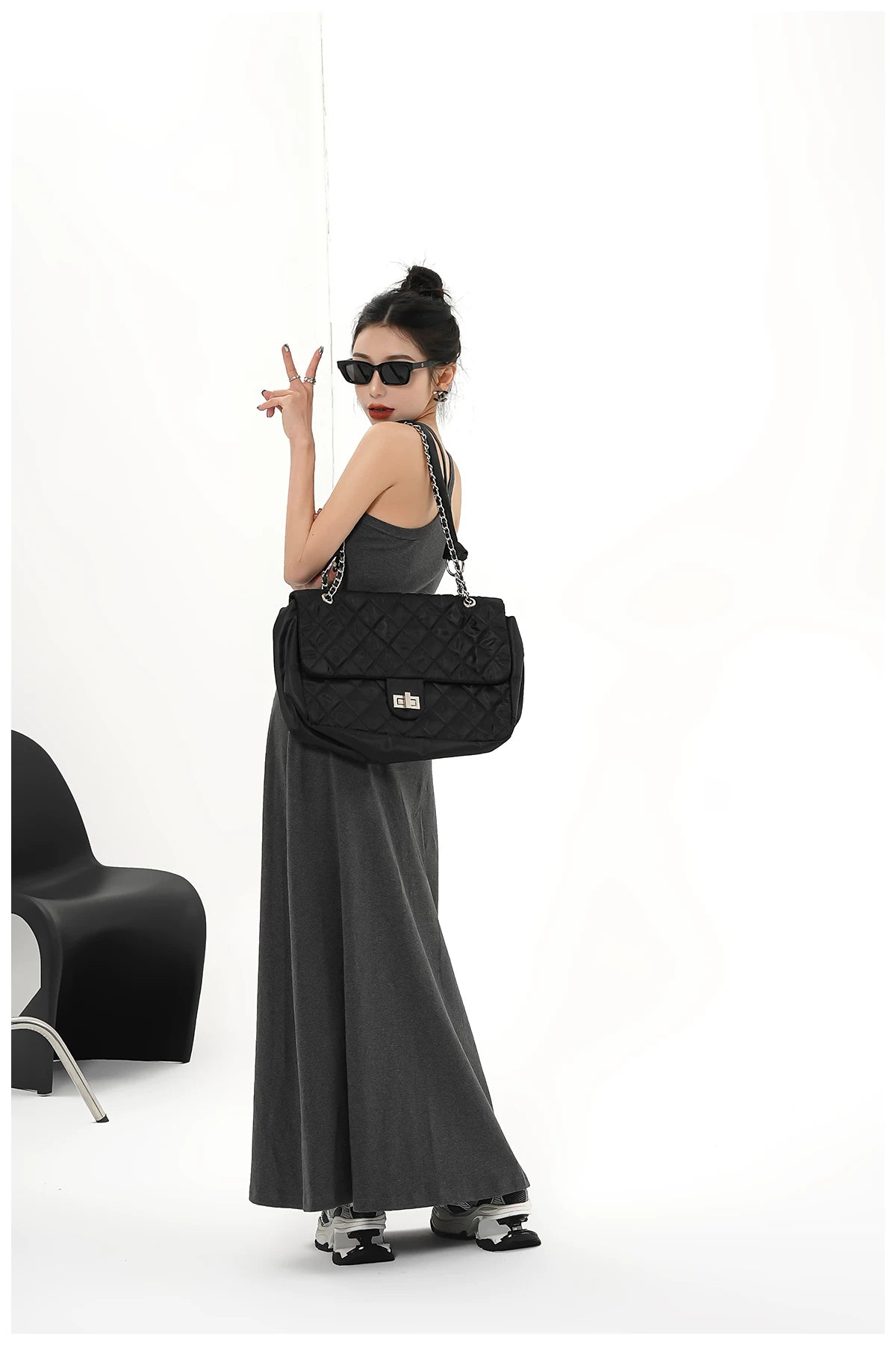 Built-In Bra Stretch Maxi Slip Dress