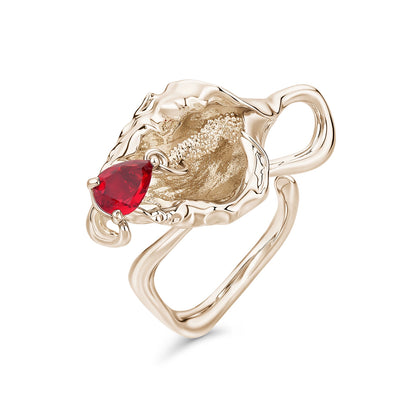 Vintage Floral Teardrop Open Ring