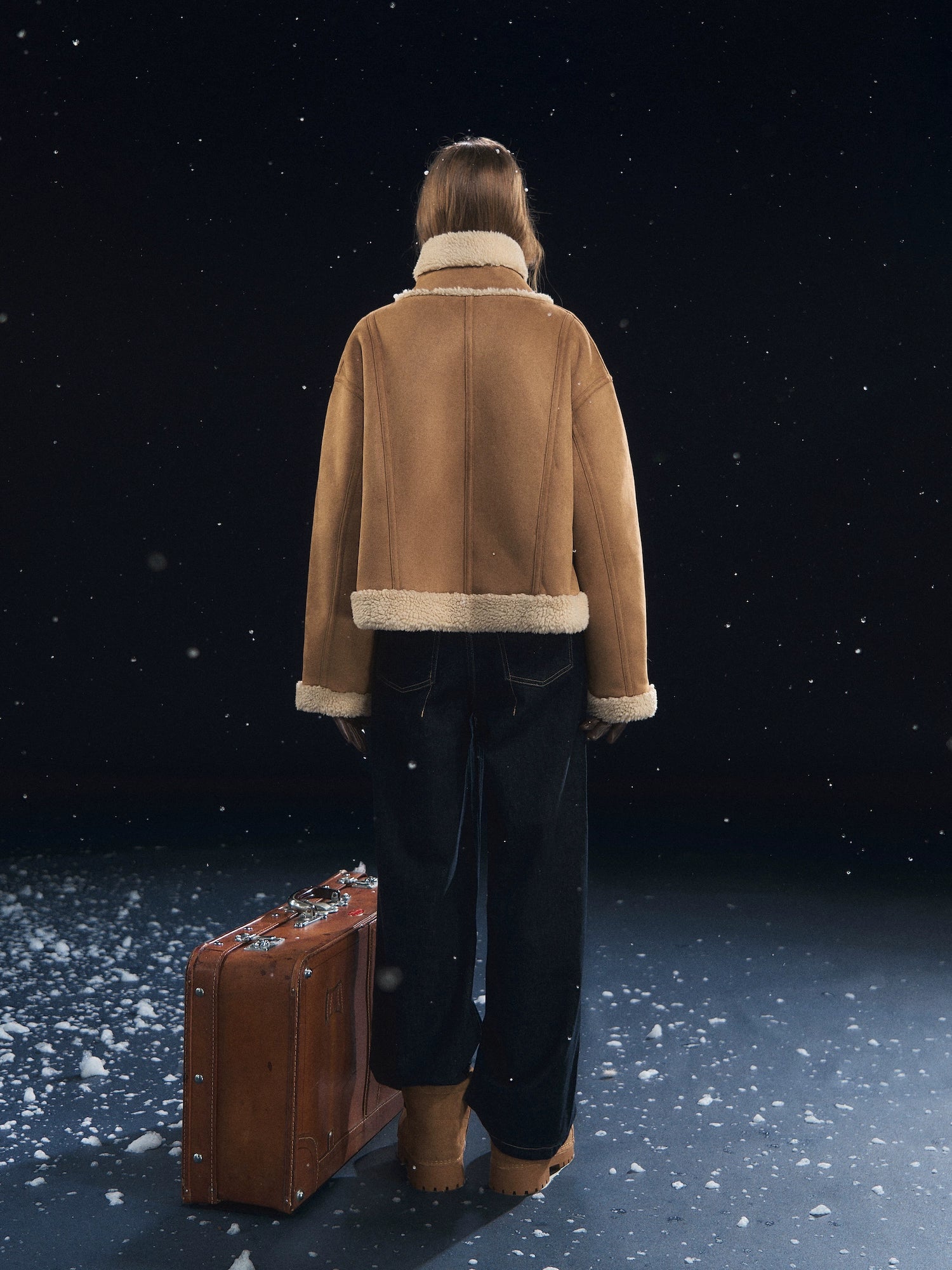 Horn-Button Sherpa Jacket