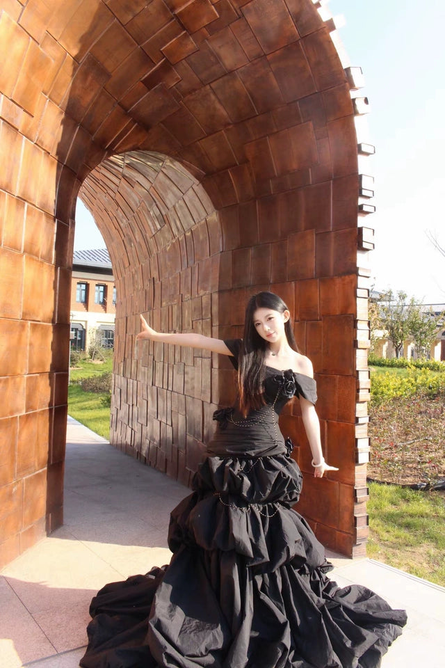 Black Hyacinth Couture Gown