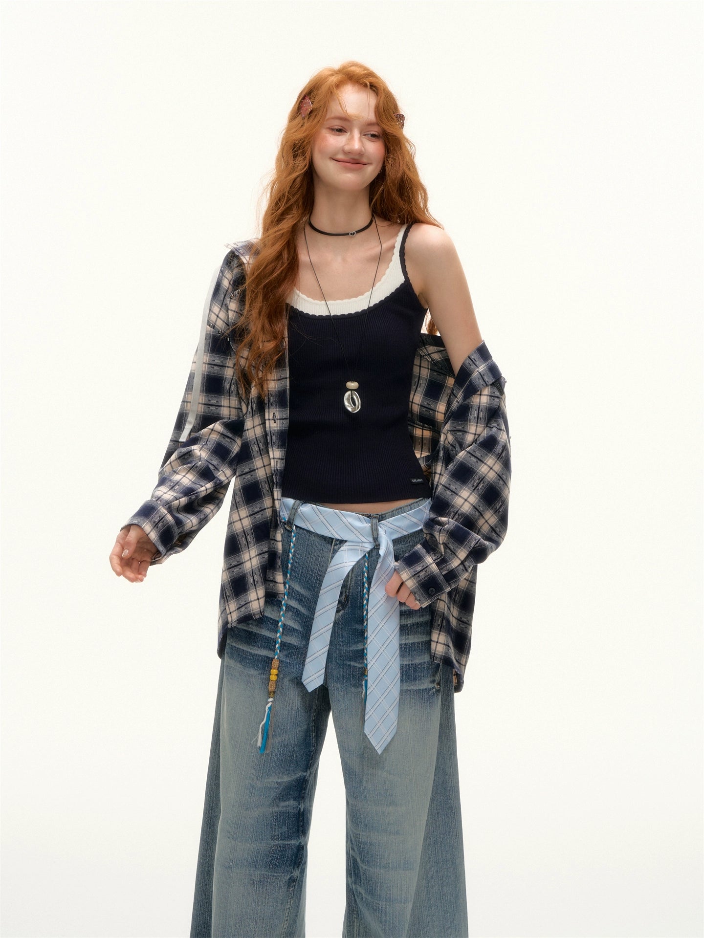 Wave-Edge Layered Knit Camisole