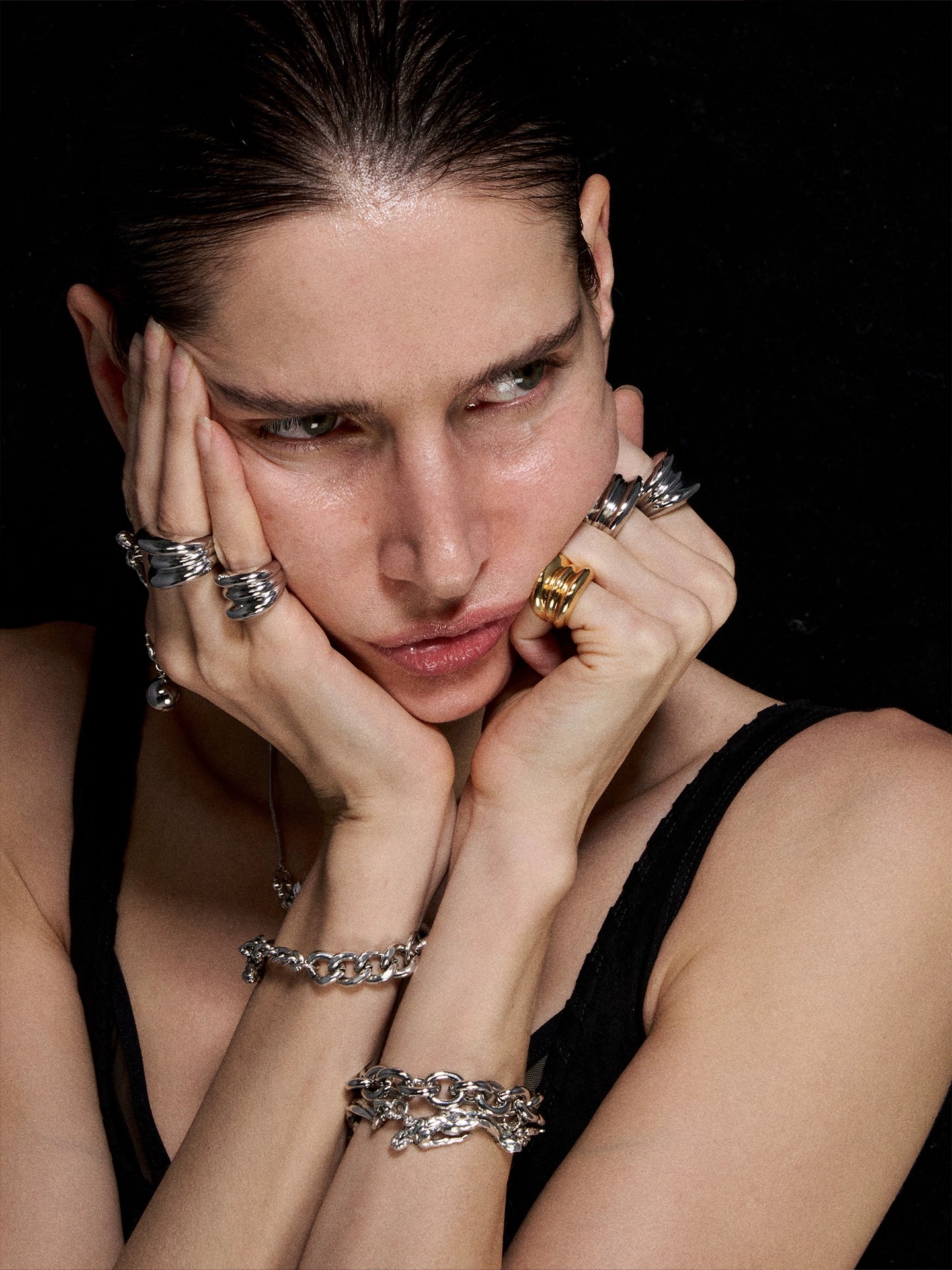 Reconstructed Dual-Tone Layered Punk Ring