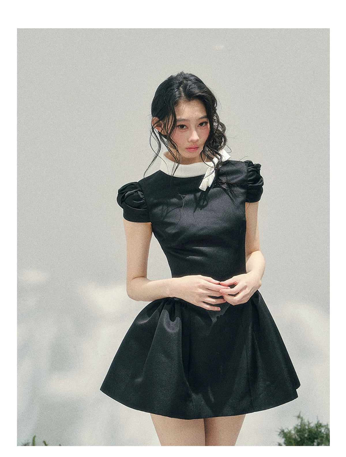 Liliane Ballroom Puff-Sleeve Mini Dress