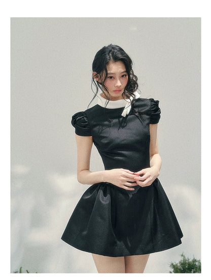 Liliane Ballroom Puff-Sleeve Mini Dress