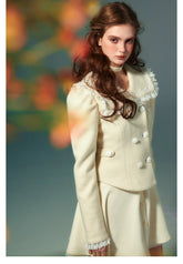 Naval Collar Wool Jacket & Skirt Set - CHINASQUAD