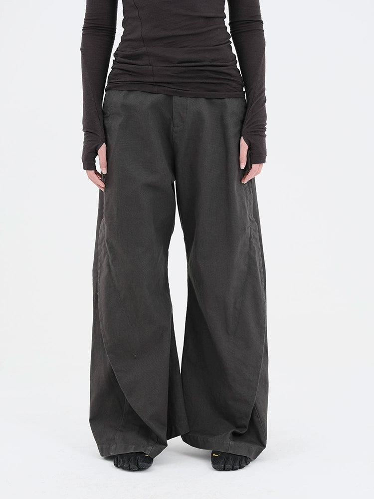 Black &amp; Gray Green Scimitar Shaped Pants