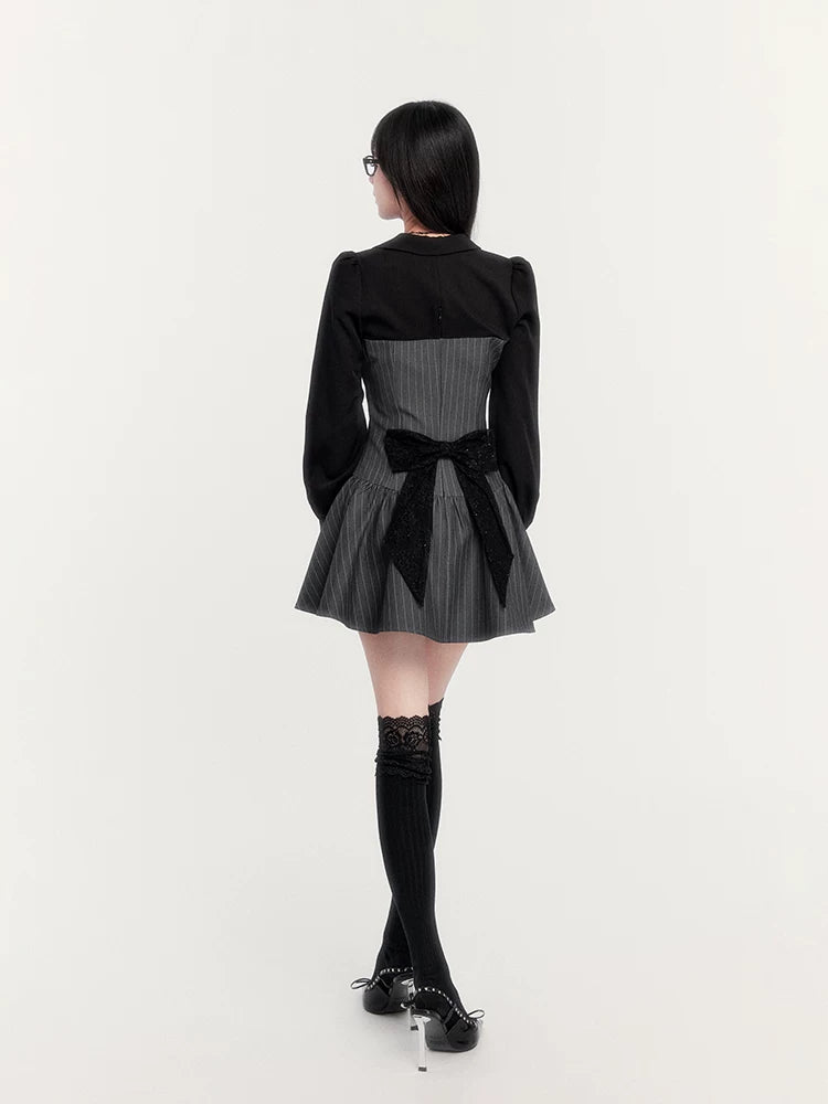 Stripe Tailored Two-Piece Dress Set