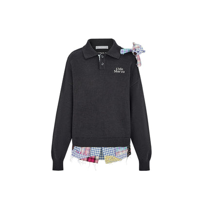 Plaid Bear Polo Sweater