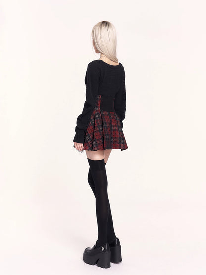 Corset High-Waist Pleated Mini Skirt