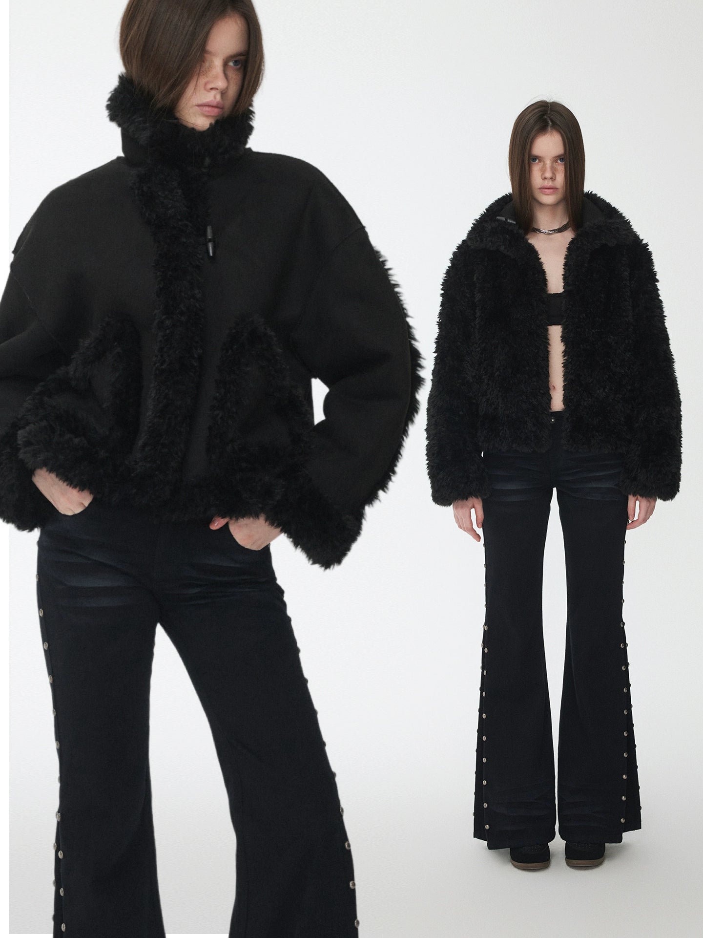 Shearling Reversible Suede Short Jacket