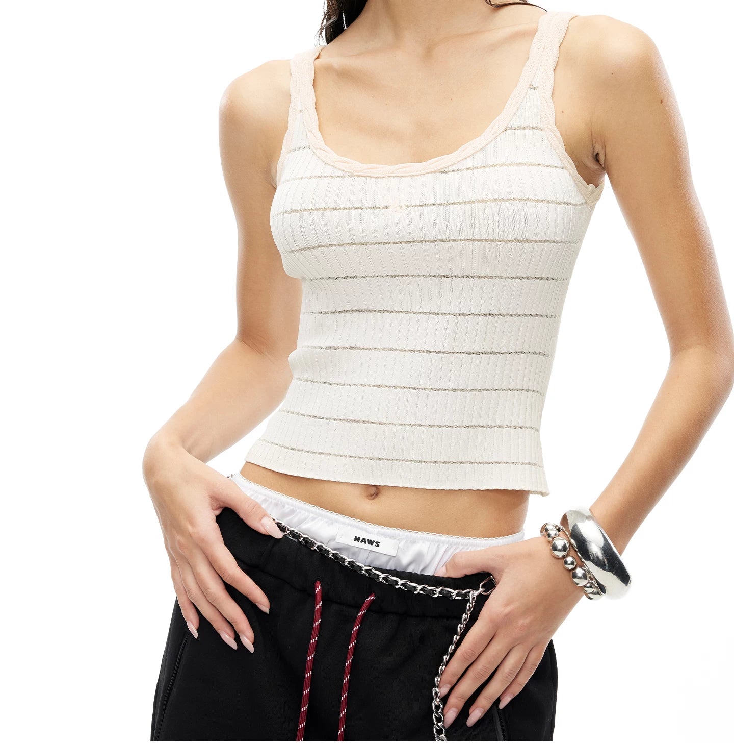 Ghost Weave Slim Fit Jacquard Tank Top