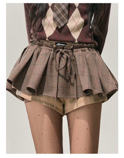 American-Style Puff A-Line Mini Skirt