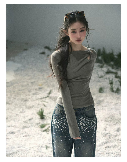Silent Poem Asymmetrical Knot Top