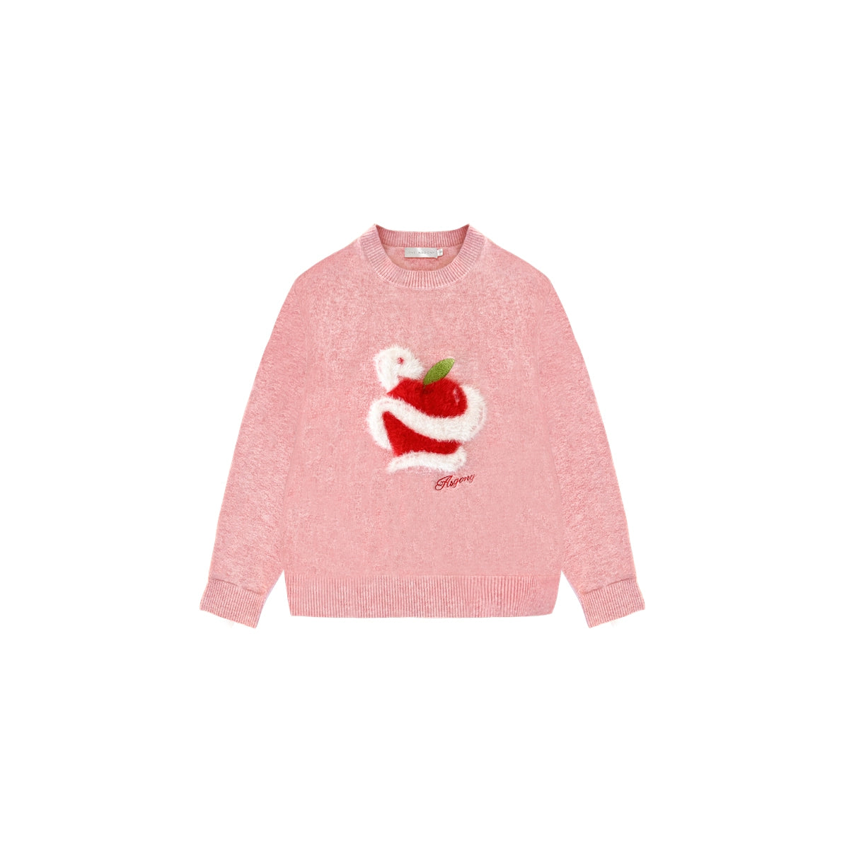 Apple Jacquard Pullover Sweater