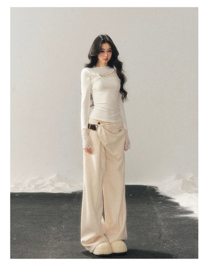 Mock-Neck Slim-Fit Long Sleeve T-Shirt